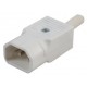 White Straight Mains IEC C14 Power Socket